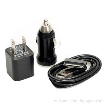Easy to Use 3-in-1 Car AC Charger with USB Cable for iPhone 4G 4S